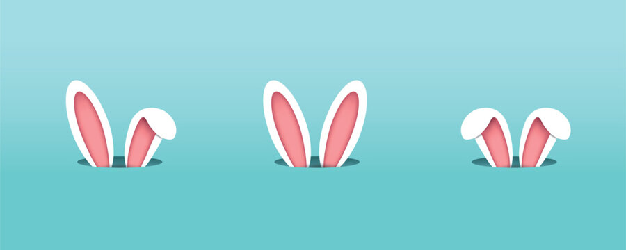 Easter rabbit, easter Bunny ears. Vector illustration.