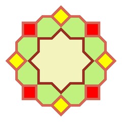 Decoro Stella a 8 punte semplice. Colorato.