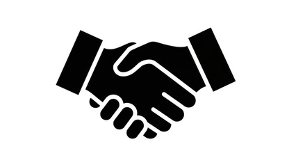 Minimalist Handshake Outline For Business Agreement