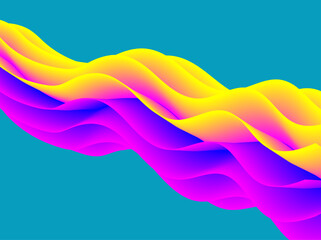 Abstract colorful wave background featuring a vibrant rainbow curve design with blue and orange vector lines on a wavy light texture for a modern web banner template or artistic backdrop