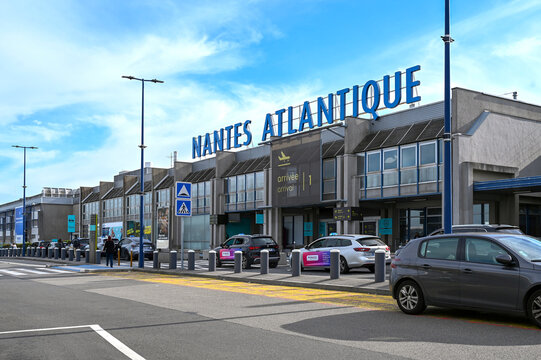 NANTES - OCT 08: Facade of Nantes Atlantique Airport on October 08.2025 in France