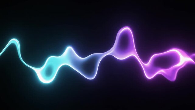 Abstract Neon Wave Flowing Energy Light Streak Blue Purple Gradient Dark Background Motion
