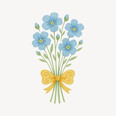 Charming floral bouquet illustration.