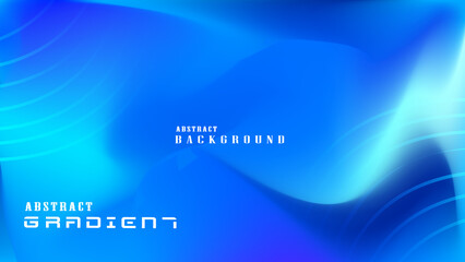 Modern abstract blue gradient background flue waves texture smooth flows with soft glowing wave curved light and subtle depth from deep nave to bright cyan. Vector illustration.