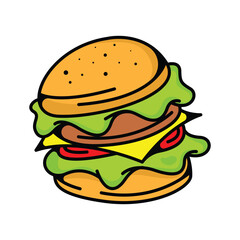 Burger logo design template