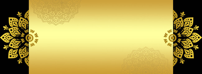 Luxury Islamic Mandala Gold Background for Elegant Ramadan and Wedding Design Use