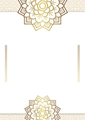 Elegant Golden Mandala Frame Islamic Theme for Wedding Invitation and Ramadan Design