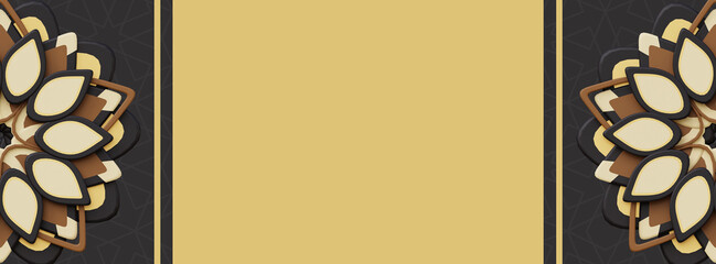 Elegant Golden Mandala Border Islamic Theme Background for Banner, Invitation, and Ramadan Design