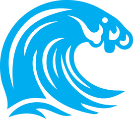 Obraz premium Ocean Wave Icon: ocean, water, blue wave, ocean wave, motion, sea, azure, icon, wave icon, surf, . A symbol of nature's constant motion and the timeless allure of the sea.