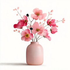 Beautiful pink floral arrangement in a stylish vase studio setting photography minimalist design