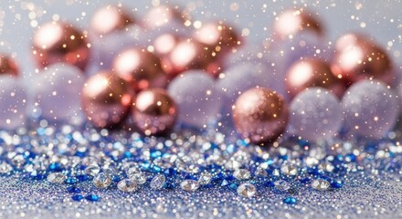 Fototapeta premium Glittering Gems and Orbs Bokeh Background