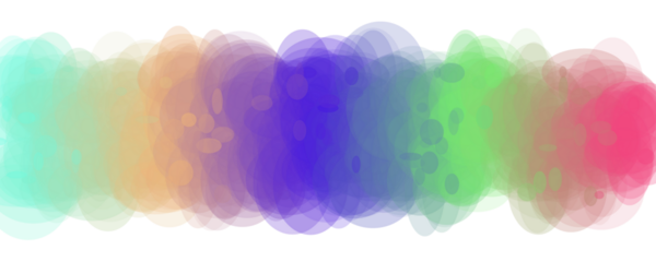 Rainbow colored watercolor splash isolated on transparent background