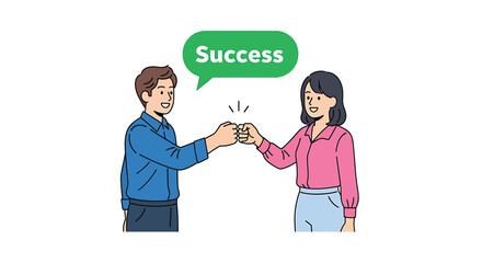 Teamwork Success Fist Bump Business People Celebrating Achievement