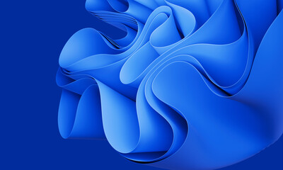 3D Dynamic Abstract Blue Shapes like windows 11 wallpaper