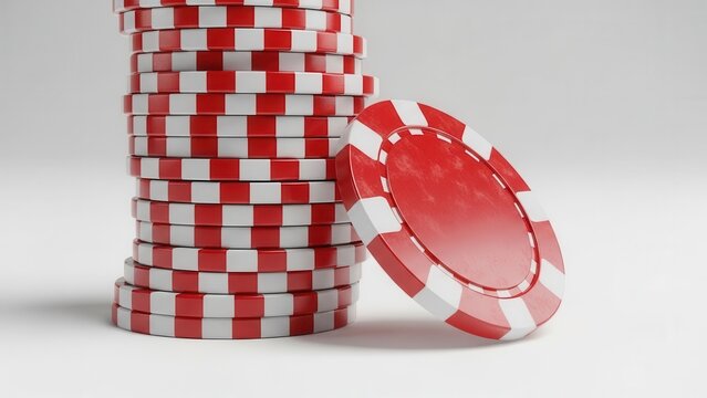 Stacked Red White Casino Chips