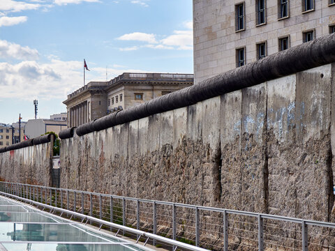 original section of the berlin wall at topography of terror memorial, germany