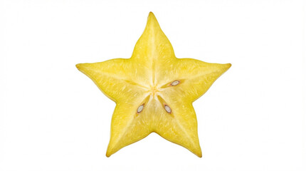 Naklejka premium Bright Star-Shaped Slice of Yellow Carambola 