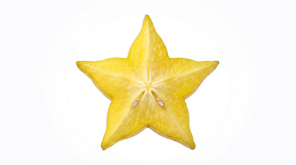 Fototapeta premium Star-shaped slice of yellow carambola 