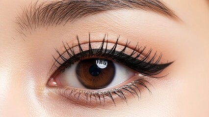 Obraz premium Closeup of a womans eye with makeup.