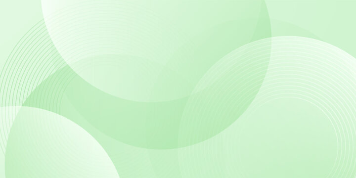 Minimalist soft Abstract Background in Gradient green and white Tones with Circles. Circle effect style geometric, abstract background.