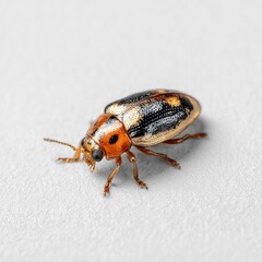 Close-up of a beetle with distinctive patterns and colors.