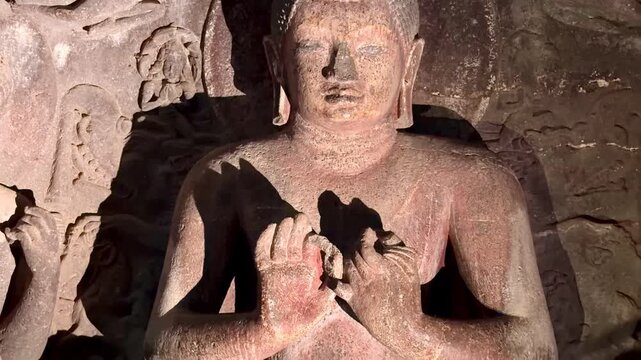 Ajanta Caves rock-cut Buddhist temple complex on the Deccan Plateau in Maharashtra, India.