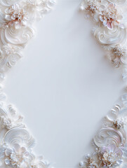 白いロココ調の装飾フレームと中央の余白スペース