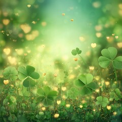 Magical Shamrock & Clover Background