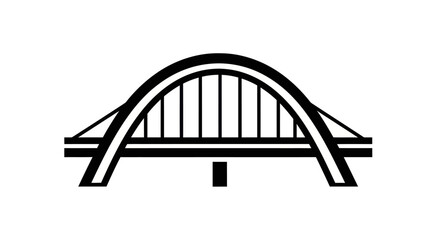 Obraz premium Black and white bridge icon design