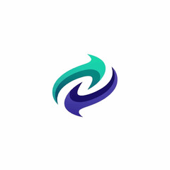 Obraz premium Abstract Swirling Logo Design with Teal and Purple Hues.