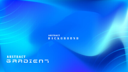 Modern abstract blue gradient background flue waves texture smooth flows with soft glowing wave curved light and subtle depth from deep nave to bright cyan. Vector illustration. 