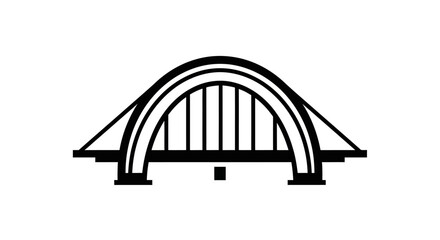 Fototapeta premium Black and white bridge icon design