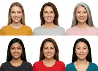 Diverse Women Faces Collage: Age, Ethnicity, and Beauty