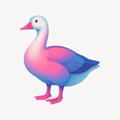 Fototapeta premium Colorful gradient duck illustration.