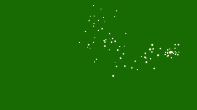 Fast line glitter motion with white cartoon blinking stars, flat vector doodle sparkle and glowing light trails, 2D shining twinkle effect on green screen background 4K loop