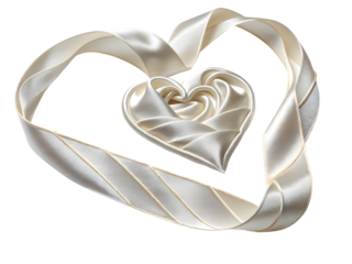 heart shape made of gold ribbon