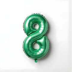 Number 8 made of foil balloon for birthday party decorations, celebrations 
