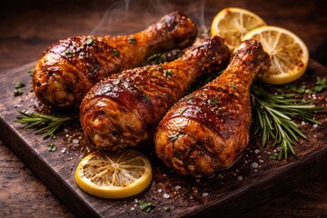 Grilled Chicken Legs with Lemon and Herbs