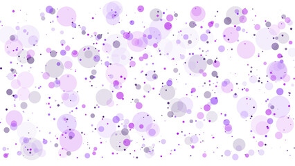 Purple and pink confetti dots isolated on transparent background