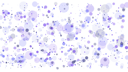 Purple and blue confetti dots isolated on transparent background