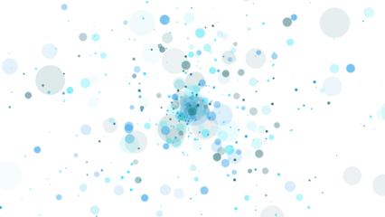 Blue dots scattered on transparent background isolated on transparent background