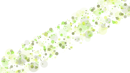 Green and white confetti dots isolated on transparent background