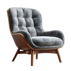Stylish armchair with a modern design and textured upholstery.