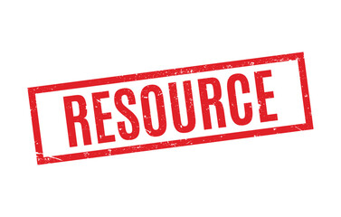 rectangular red resource stamp with simple border line and weathered texture for general office use