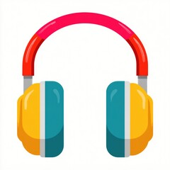 Colorful headphones in a modern, minimalist design.