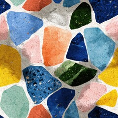 Colorful abstract pattern of irregular stones or tiles.