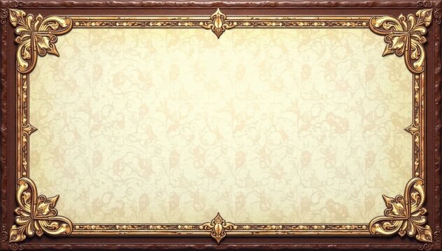 A decorative blank check with embossed leather border and subtle gold accents, gold, accessories