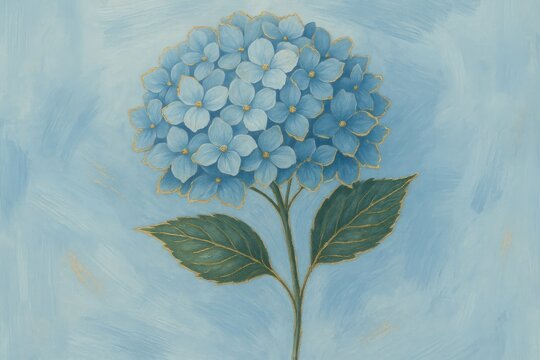 Elegant blue hydrangea art.