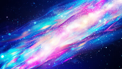 Glittering gradient background with hologram effect and magic lights 