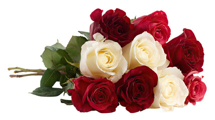 Obraz premium Romantic bouquet of red and white roses for Valentine’s Day celebration